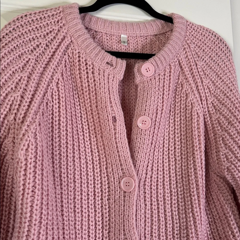 Womens Chunky Knit Cardigan Sweater - Picture 2 of 4